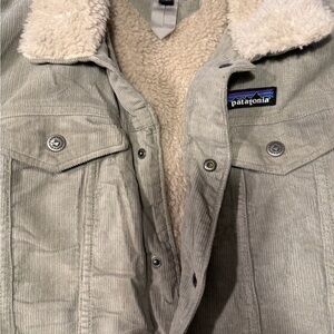 Patagonia Gray Corduroy with Sherpa Lining